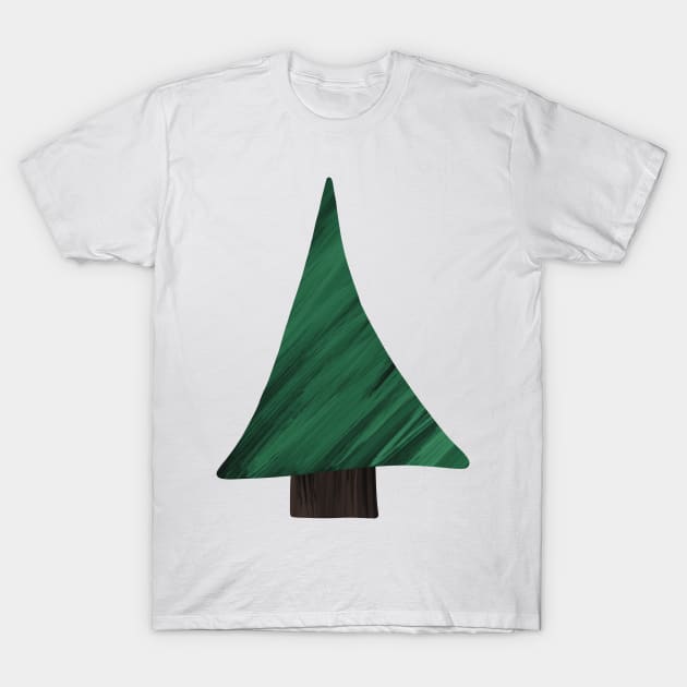 Minimalist Christmas Tree T-Shirt by RetroTeaCottage